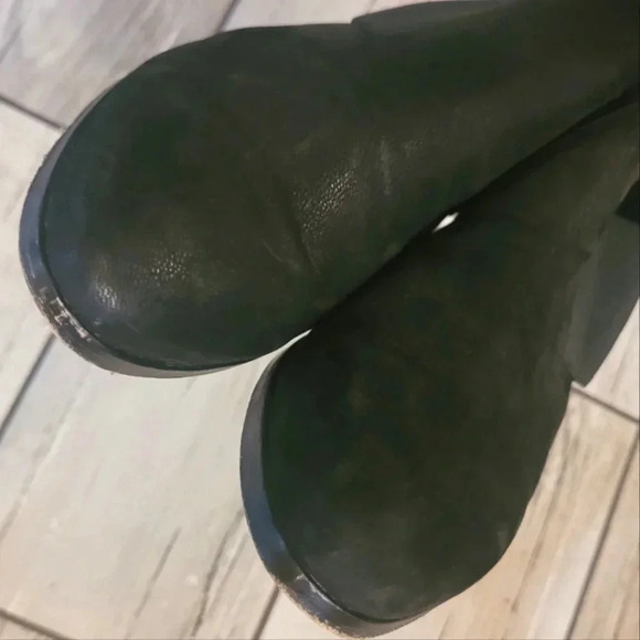 EILEEN FISHER Perry tumbled nubuck suede black ankle booties shoes Wmn's 7.5 - Picture 6 of 11
